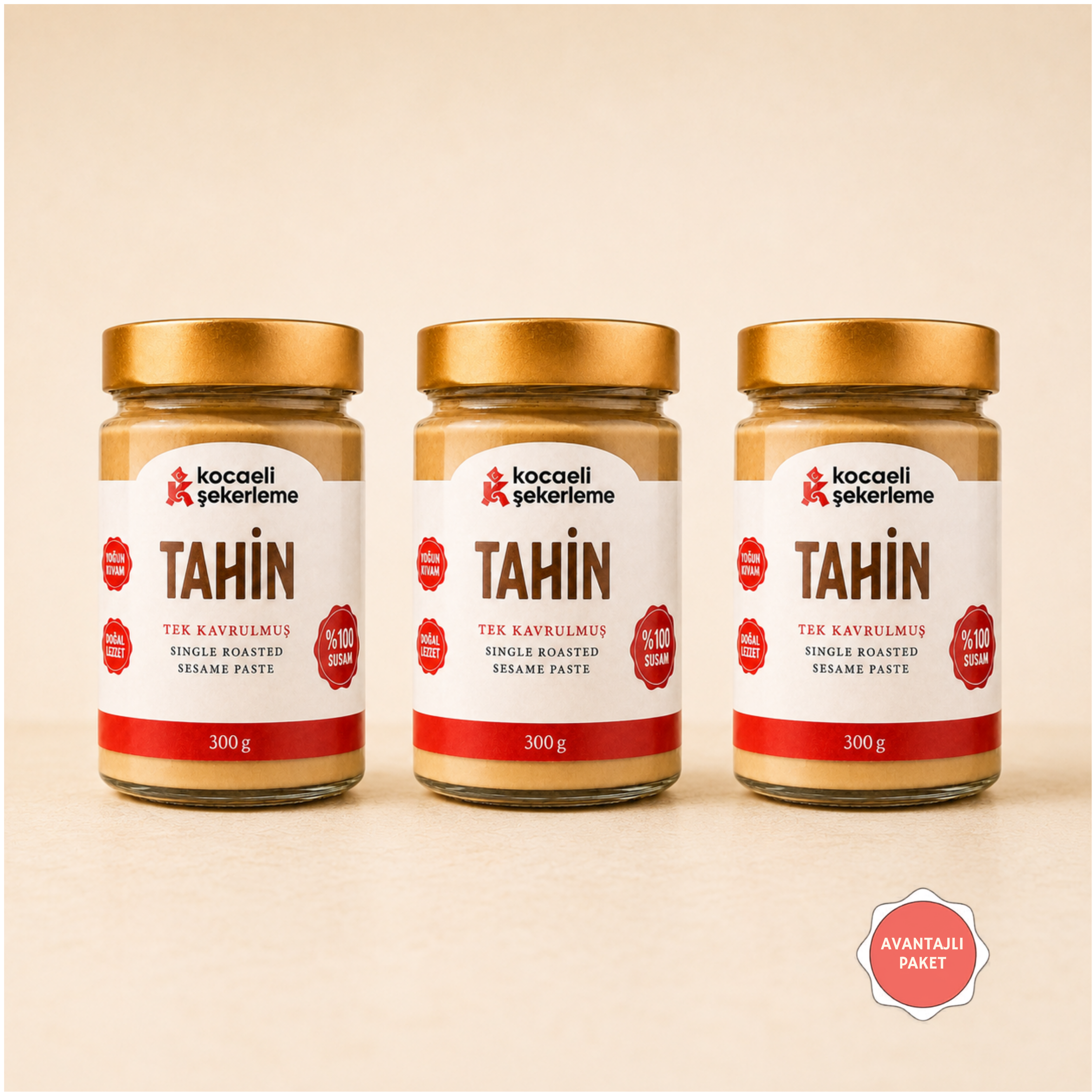Tek Kavrulmuş Tahin 300 g - 3 adet